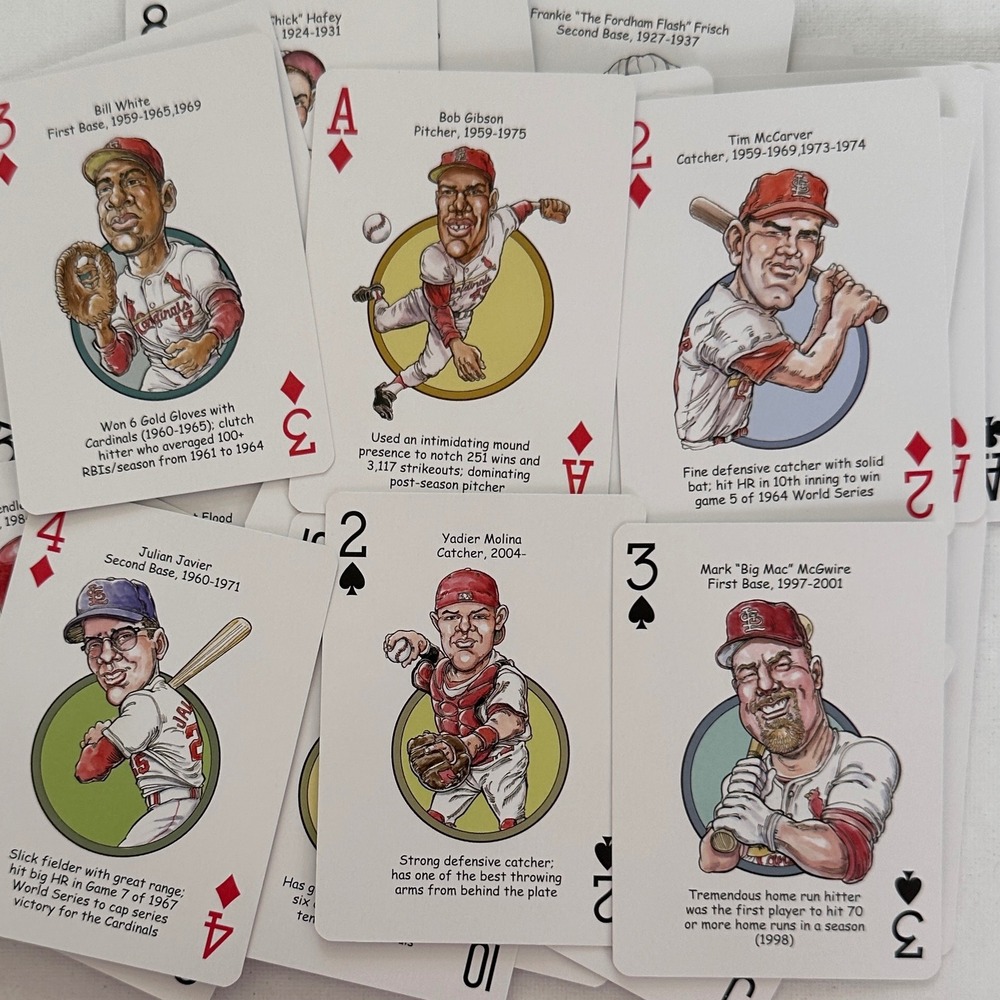 Hero Decks St Louis Baseball Heroes Playing Cards Cardinals Legends Caricature - Picture 11 of 11